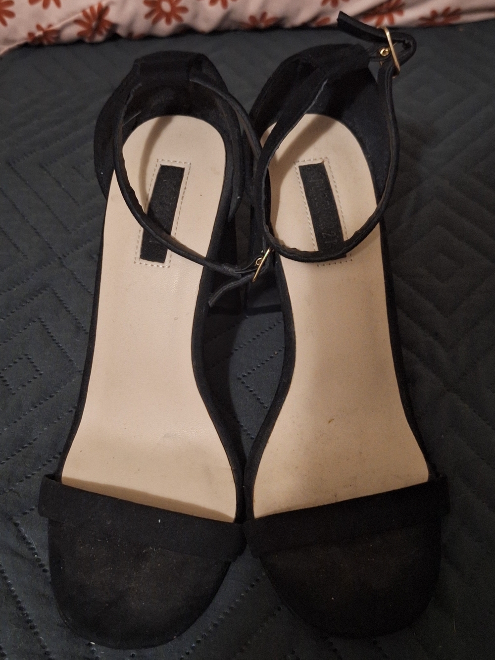 Forever 21 Black Ankle-Strap Open-Toe Heels